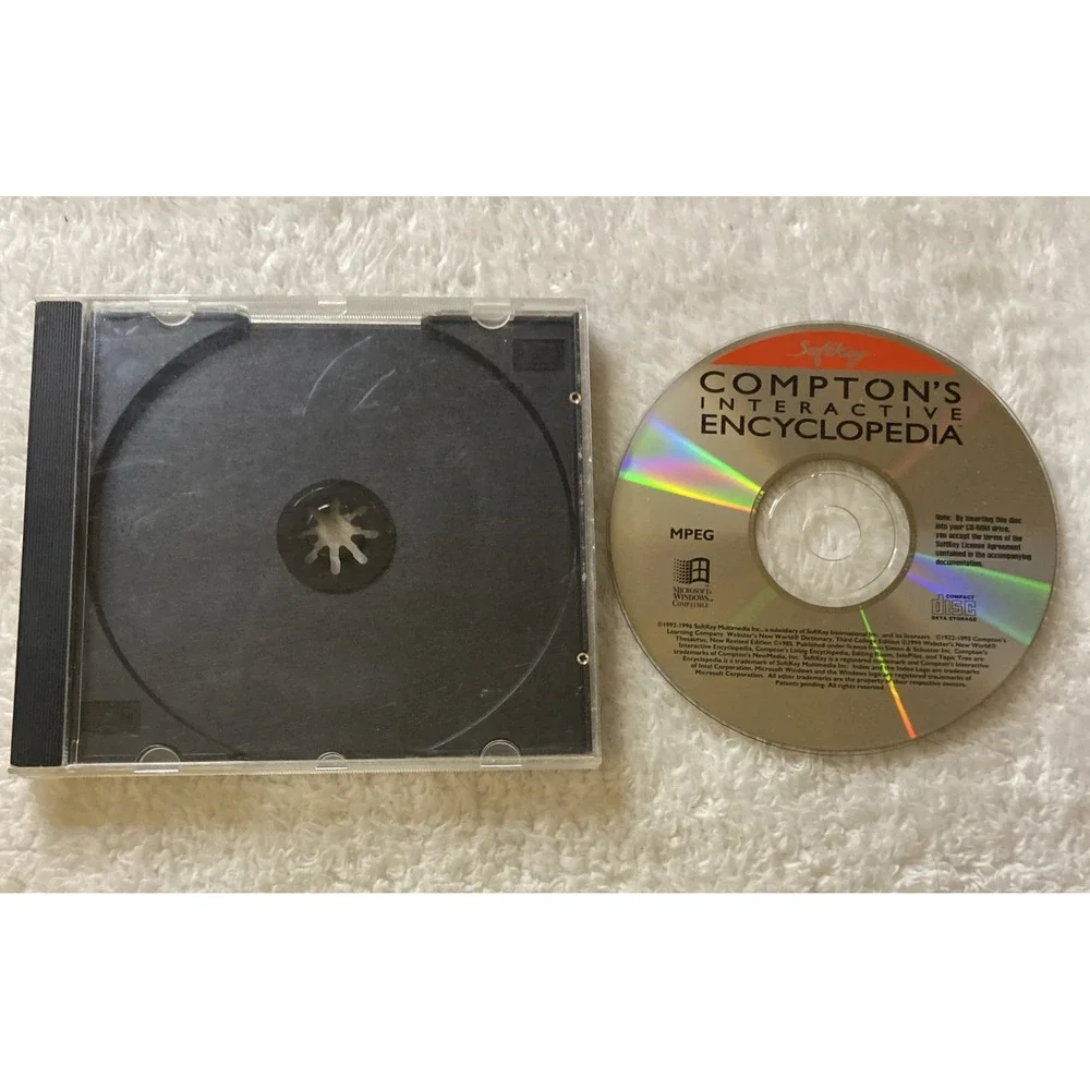 Compton's Interactive Encyclopedia PC CD ROM SoftKey WIN VTG 1992 Comptons